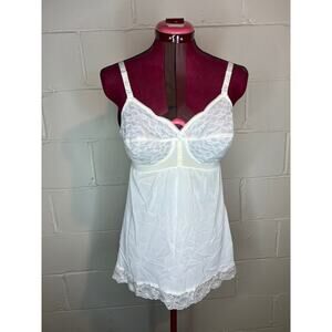 slip negligee nightgown white lace bust